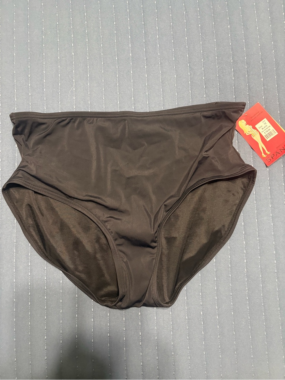 NWT SPANX High-Waist Bikini Bottoms in Black Size 12